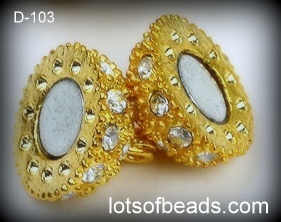 8mm Gold Crystal Round Magnetic Clasp